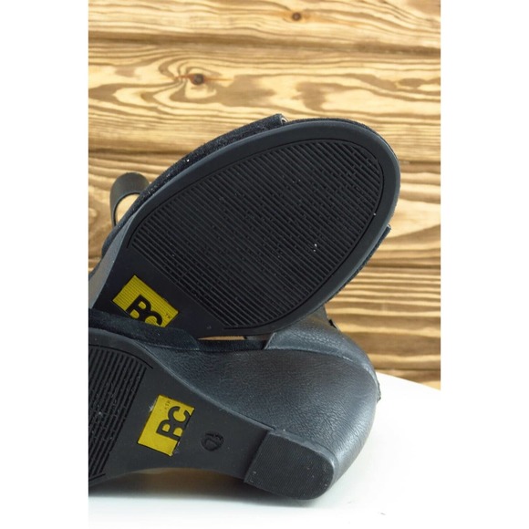 BC Sz 7.5 M Black Ankle Strap Synthetic‎ Women Sandals - Picture 7 of 8